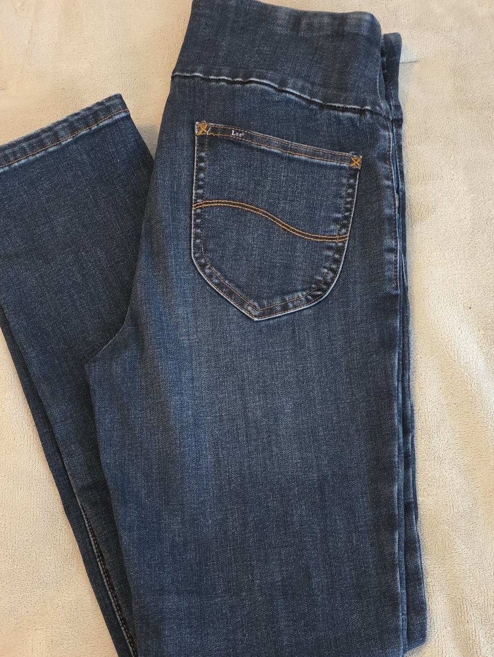 Women’s Dark Blue Stretch Lee Jeans - Slim Fit Slim Leg Mid Rise